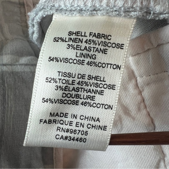 TAILORED by REBECA TAYLOR Linen Blend Trouser Pant Grey White Plaid Size 2 - Picture 5 of 12